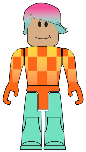 Colorful Roblox Avatar Sticker PNG image with transparent background