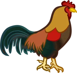 Colorful Rooster Illustration PNG Image