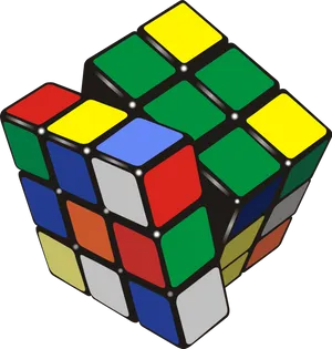 Colorful Rubiks Cube Illustration PNG Image