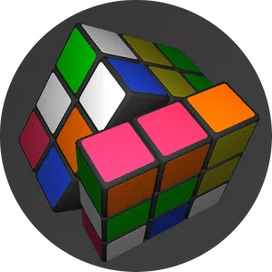 Colorful Rubiks Cube Illustration PNG Image