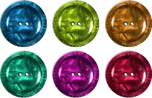 Colorful Satin Finish Buttons Array PNG Image