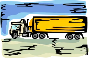 Colorful Semi Truck Illustration PNG Image