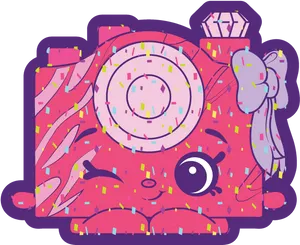 Colorful Shopkins Camera Character PNG Image