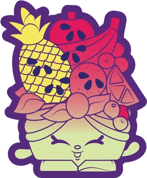 Colorful Shopkins Fruit Basket Graphic PNG Image