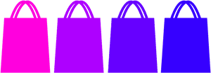 Colorful Shopping Bags Row PNG image with transparent background