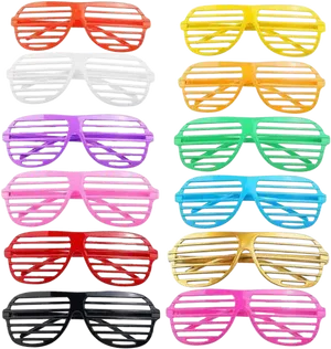 Colorful Shutter Shades Collection PNG Image