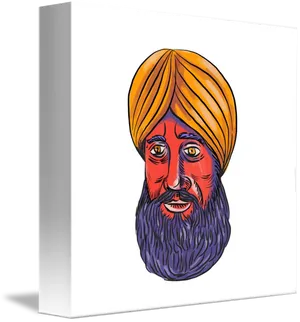 Colorful Sikh Turban Illustration PNG Image