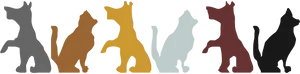 Colorful Silhouette Cats Banner PNG Image