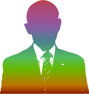 Colorful Silhouette Portrait PNG Image