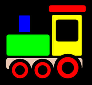 Colorful Simple Train Illustration PNG image with transparent background