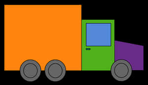 Colorful Simple Truck Illustration PNG image with transparent background
