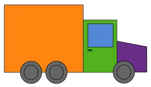 Colorful Simple Truck Illustration PNG Image