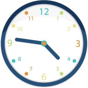 Colorful Simple Wall Clock Clipart PNG Image