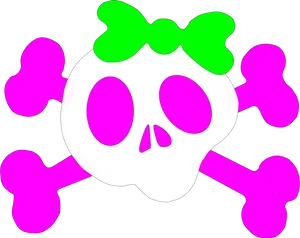 Colorful Skulland Crossbones PNG Image