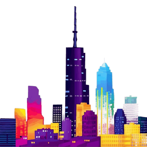 Colorful Skyline Art PNG 06202024 PNG with transparent background