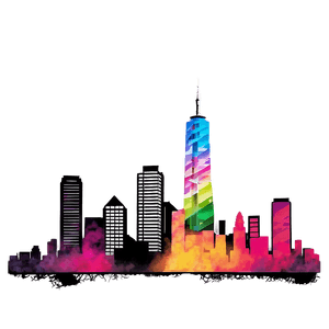 Colorful Skyline Art PNG udc57 PNG with transparent background