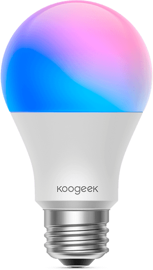 Colorful Smart L E D Light Bulb PNG image with transparent background
