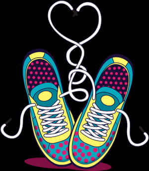 Colorful Sneakers Love Heart Laces PNG