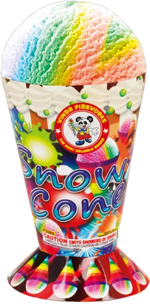 Colorful Snow Cone Fireworks Packaging PNG Image