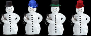 Colorful Snowmen Hats PNG image with transparent background