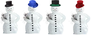 Colorful Snowmen Hats PNG Image