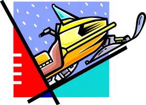 Colorful Snowmobile Illustration PNG Image