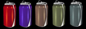 Colorful Soda Cans Array PNG image with transparent background