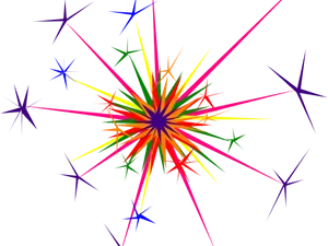 Colorful Sparkle Explosionon Black Background PNG Image