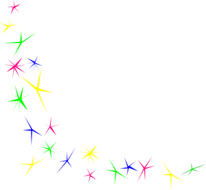 Colorful Sparkleson Black Background PNG Image