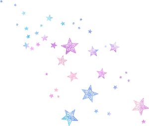 Colorful Sparkling Stars Pattern PNG Image