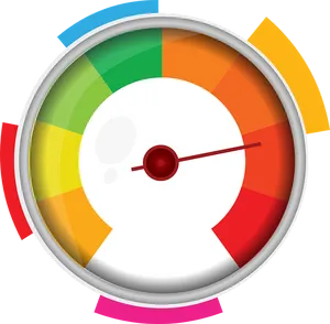 Colorful Speedometer Graphic PNG Image