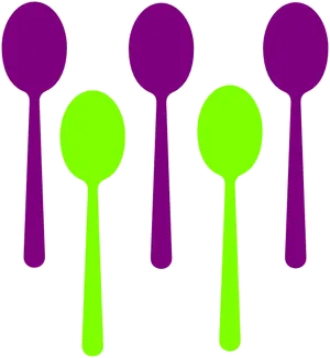 Colorful Spoons Vector Illustration PNG Image