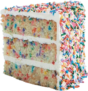 Colorful Sprinkle Cake Slice PNG Image