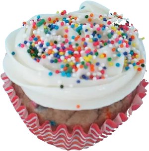 Colorful Sprinkled Cupcake PNG Image