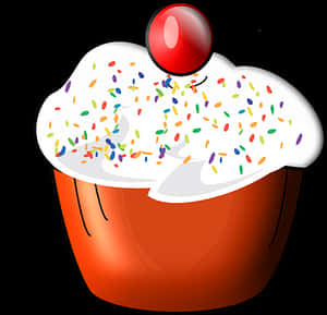 Colorful Sprinkled Cupcake Clipart PNG image with transparent background