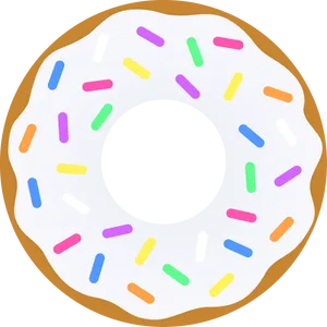 Colorful Sprinkled Donut Graphic PNG Image