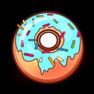Colorful Sprinkled Donut Icon PNG image with transparent background