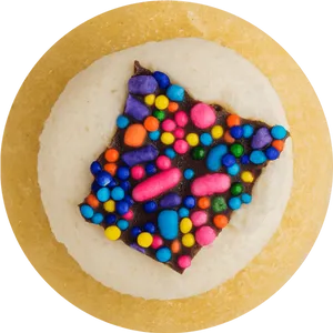 Colorful Sprinkleson Cookie PNG Image