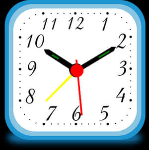 Colorful Square Clock Illustration PNG image with transparent background