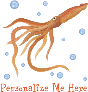 Personalized Squid Rectangular Canvas Pillow - Octopus, HD Png Download PNG