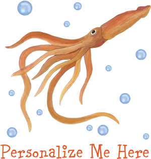 Colorful Squid Illustration PNG Image