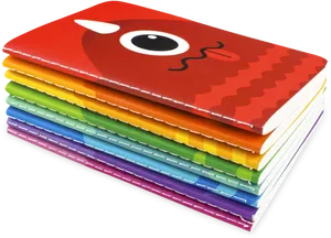 Colorful Stacked Notebooks PNG Image