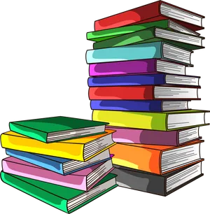 Colorful Stackof Books PNG Image