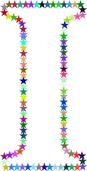 Colorful Star Border Design PNG image with transparent background