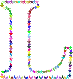 Colorful Star Outline Frame PNG image with transparent background