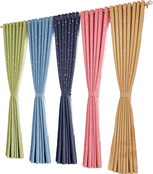 Colorful Star Pattern Curtains PNG image with transparent background