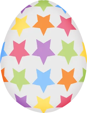 Colorful Star Pattern Easter Egg PNG Image