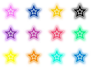 Colorful Star Patterns PNG Image