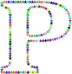 Colorful Star Patterns Forming Letters PNG image with transparent background