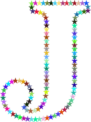 Colorful Star Patterns Forming Letters J I PNG image with transparent background